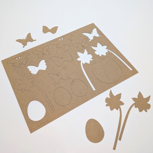 Bastelbogen "Narzissen"  zum Gestalten & Verzieren